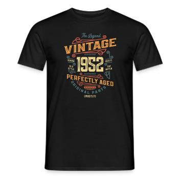 Vintage 1952 71st Birthday - Men's T-Shirt - black - Front - AI Model Male 178 light (178cm)