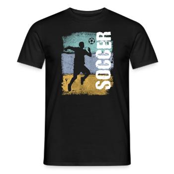 Soccer Vintage Retro Soccer Player - Men's T-Shirt - black - Front - AI Model Male 178 light (178cm)