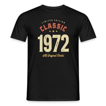 Classic 1972 - 51st Birthday Classic Born 1972 - Men's T-Shirt - black - Front - AI Model Male 178 light (178cm)