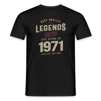 1971 Birthday 52 Years Old - Men's T-Shirt - black - Front - AI Model Male 178 light (178cm)