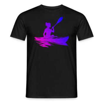 Women's Kayak Kayaking Canoe Men's Kayak - Men's T-Shirt - black - Front - AI Model Male 178 light (178cm)