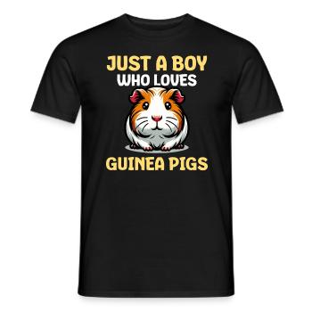 Just A Boy Who Loves Guinea Pigs - Männer T-Shirt - Schwarz - Vorne - AI Model Male 178 light (178cm)