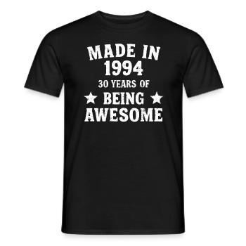 Fabriqué en 1994 30 ans d’être génial - T-shirt homme - noir - Devant - AI Model Male 178 light (178cm)
