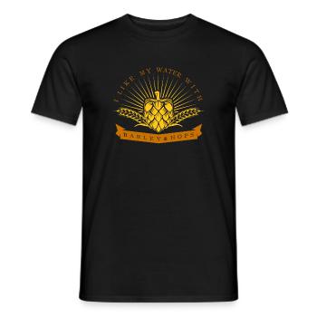 I Like My Water with Barley and Hops Beer Alcohol - Men's T-Shirt - black - Front - AI Model Male 178 light (178cm)