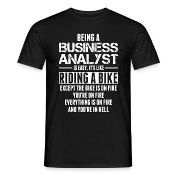 Being A Business Analyst Is Like Riding A Bike - Men's T-Shirt - black - Front - AI Model Male 178 light (178cm)