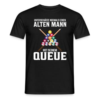 Billardqueue alter Mann Opa Billard Spruch lustig - Männer T-Shirt - Schwarz - Vorne - AI Model Male 178 light (178cm)