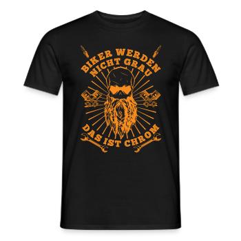 BIKER WERDEN NICHT GRAU DAS IST CHROM - Männer T-Shirt - Schwarz - Vorne - AI Model Male 178 light (178cm)