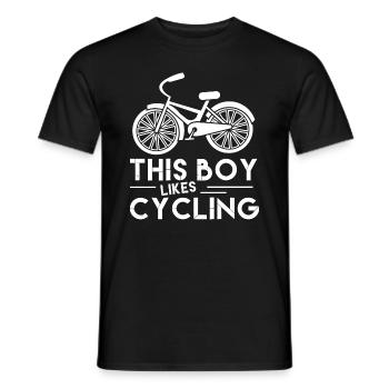 Boy Likes Cycling Cardio Racing Bike - Men's T-Shirt - black - Front - AI Model Male 178 light (178cm)
