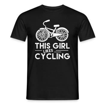 Une fille aime les vélos, le cyclisme, les - T-shirt homme - noir - Devant - AI Model Male 178 light (178cm)