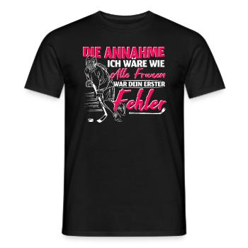 Eishockey Mädchen Eishockeyspielerin - Männer T-Shirt - Schwarz - Vorne - AI Model Male 178 light (178cm)