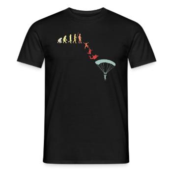 Parachutist Paraglider Evolution Retro - Men's T-Shirt - black - Front - AI Model Male 178 light (178cm)