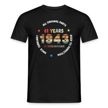 81 Years Old Made In 1943 Vintage February 1943 - T-shirt homme - noir - Devant - AI Model Male 178 light (178cm)