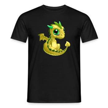 Baby Drache Gelb | Niedlicher gelber Baby Drache - Männer T-Shirt - Schwarz - Vorne - AI Model Male 178 light (178cm)