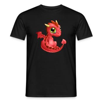 Bébé Dragon Rouge | Mignon bébé dragon rouge - T-shirt homme - noir - Devant - AI Model Male 178 light (178cm)