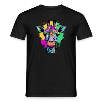 Colorful Giraffe - Men's T-Shirt - black - Front - AI Model Male 178 light (178cm)