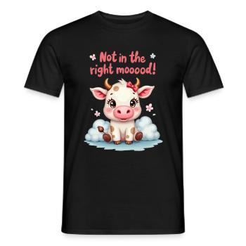 Süße traurige Kuh nicht in der richtigen Stimmung - Männer T-Shirt - Schwarz - Vorne - AI Model Male 178 light (178cm)