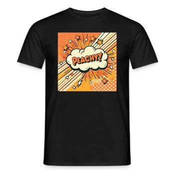 Peachy Peach - Men's T-Shirt - black - Front - AI Model Male 178 light (178cm)