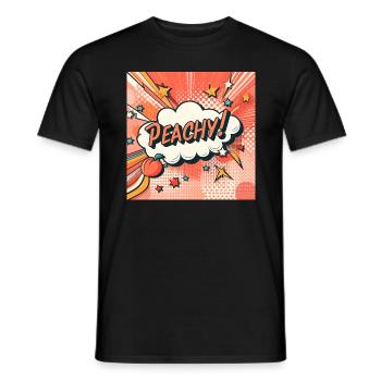 Peachy Peach - Men's T-Shirt - black - Front - AI Model Male 178 light (178cm)