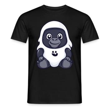 Gorille Halloween Bande dessinée Fantôme - T-shirt homme - noir - Devant - AI Model Male 178 light (178cm)