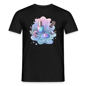 Nailed it Vernis à ongles Salon de manucure - T-shirt homme - noir - Devant - AI Model Male 178 light (178cm)