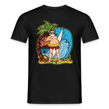 Surfer Weihnachtsmann Weihnachten Urlaub Geschenk - Männer T-Shirt - Schwarz - Vorne - AI Model Male 178 light (178cm)