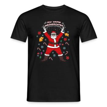 Ich Hasse Weihnachten Weihnachtsmann Geschenk - Männer T-Shirt - Schwarz - Vorne - AI Model Male 178 light (178cm)