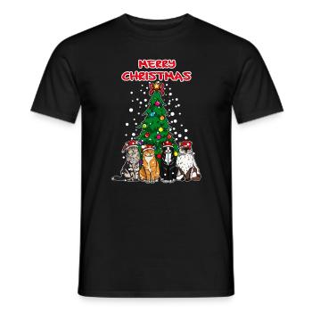 Joyeux Noël Cadeau De Chats De Noël - T-shirt homme - noir - Devant - AI Model Male 178 light (178cm)