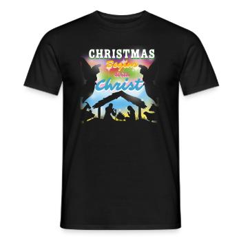 Noël Noël commence avec les anges du Christ - T-shirt homme - noir - Devant - AI Model Male 178 light (178cm)
