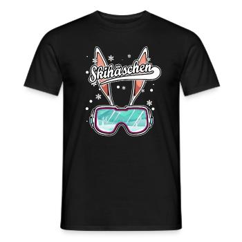 Skihäschen Skihaserl Apres Ski Skifahrer Schnee - Männer T-Shirt - Schwarz - Vorne - AI Model Male 178 light (178cm)