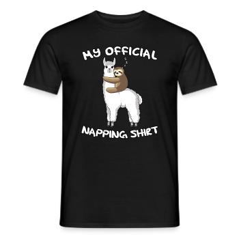 Chemise de sommeil officiel Pyjama Lama - T-shirt homme - noir - Devant - AI Model Male 178 light (178cm)