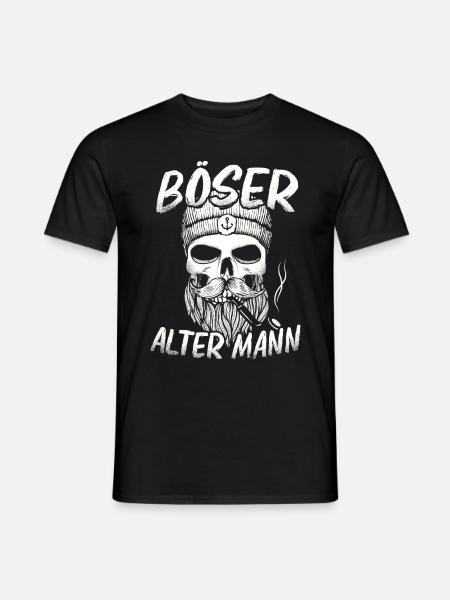 Böser Alter Mann Kapitän Opa Großvater - Männer T-Shirt - Schwarz