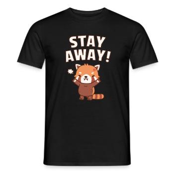 Panda roux en colère mais mignon, restez à l’écart Drôle - T-shirt homme - noir - Devant - AI Model Male 178 light (178cm)