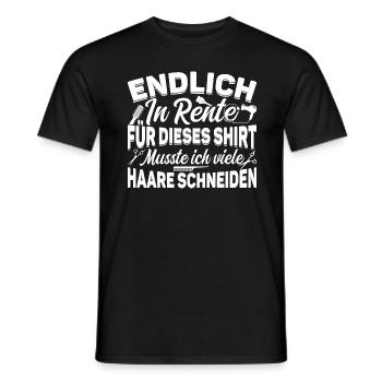 Friseur Friseurin Endlich in Rente - Männer T-Shirt - Schwarz - Vorne - AI Model Male 178 light (178cm)