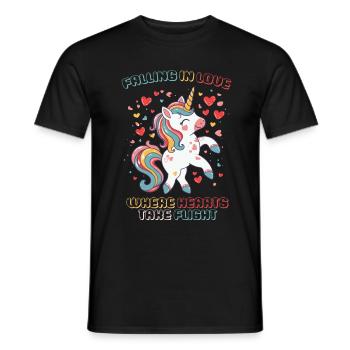 Falling in Love - Where Hearts take Flight - - Men's T-Shirt - black - Front - AI Model Male 178 light (178cm)