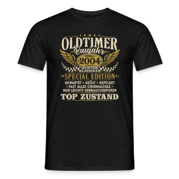Oldtimer Baujahr 2004 Jahrgang Geburtstag Geschenk - Männer T-Shirt - Schwarz - Vorne - AI Model Male 178 light (178cm)