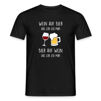 Wein auf Bier. Bier auf Wein. Das Lob ich mir! - Männer T-Shirt - Schwarz - Vorne - AI Model Male 178 light (178cm)