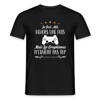 Je Suis Allé Dehors Une Fois Graphismes Pas Au Top - T-shirt homme - noir - Devant - AI Model Male 178 light (178cm)