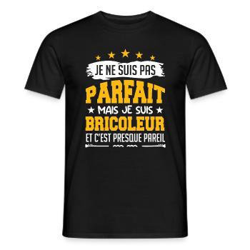 Je Ne Suis Parfait Mais Je Suis Bricoleur - T-shirt homme - noir - Devant - AI Model Male 178 light (178cm)