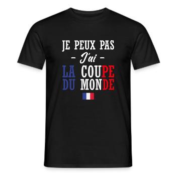 J'Peux Pas J'ai La Coup Du Monde - T-shirt homme - noir - Devant - AI Model Male 178 light (178cm)