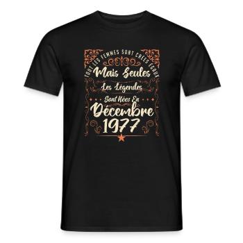 Légendes Sont Nées En Décembre 1977 édition limité - T-shirt homme - noir - Devant - AI Model Male 178 light (178cm)