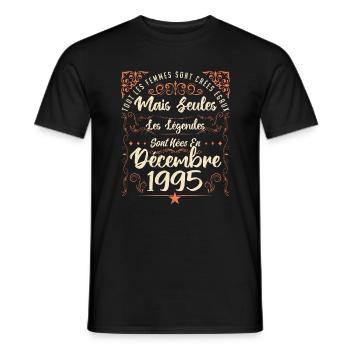Légendes Sont Nées En Décembre 1995 édition limité - T-shirt homme - noir - Devant - AI Model Male 178 light (178cm)