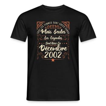 Légendes Sont Nées En Décembre 2002 édition limité - T-shirt homme - noir - Devant - AI Model Male 178 light (178cm)