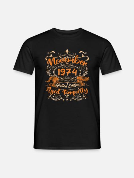 November 1974 Limitierte Auflage - Männer T-Shirt - Schwarz