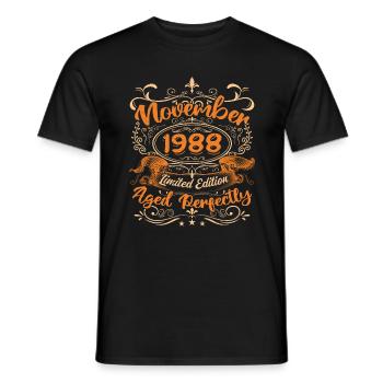 November 1988 Limitierte Auflage - Männer T-Shirt - Schwarz - Vorne - AI Model Male 178 light (178cm)