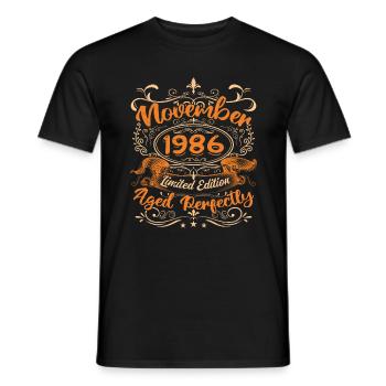 November 1986 Limitierte Auflage - Männer T-Shirt - Schwarz - Vorne - AI Model Male 178 light (178cm)