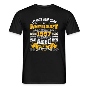 Legends wurden im Januar 1997 geboren - Männer T-Shirt - Schwarz - Vorne - AI Model Male 178 light (178cm)