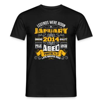 Legends wurden im Januar 2014 geboren - Männer T-Shirt - Schwarz - Vorne - AI Model Male 178 light (178cm)