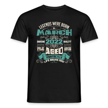 March 2022 | birthday gift - T-shirt homme - noir - Devant - AI Model Male 178 light (178cm)
