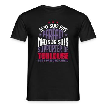 Cadeau Supporter de Toulouse Foot - T-shirt homme - noir - Devant - AI Model Male 178 light (178cm)