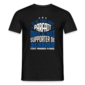 Cadeau foot auxerre supporter auxerrois - T-shirt homme - noir - Devant - AI Model Male 178 light (178cm)